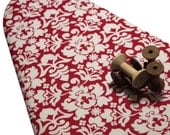 PADDED Ironing Board Cover made with rich red and white damask  fabric