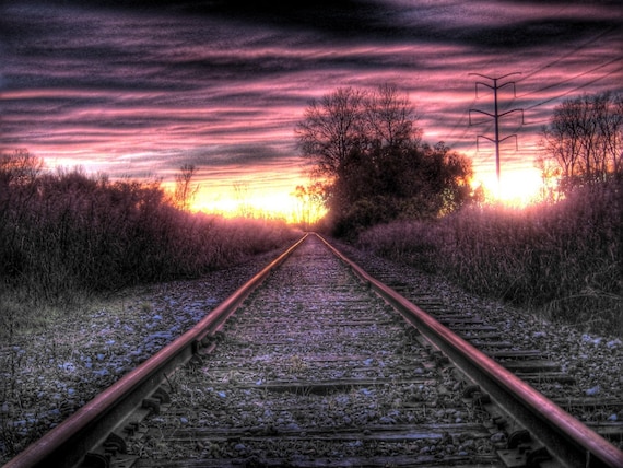 Riding the Rails 8 x10 photo purple pink