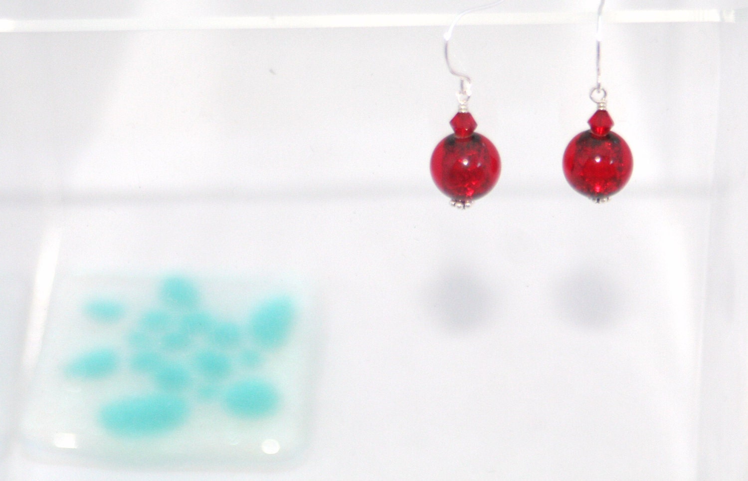Red Glass Lampwork Earrings