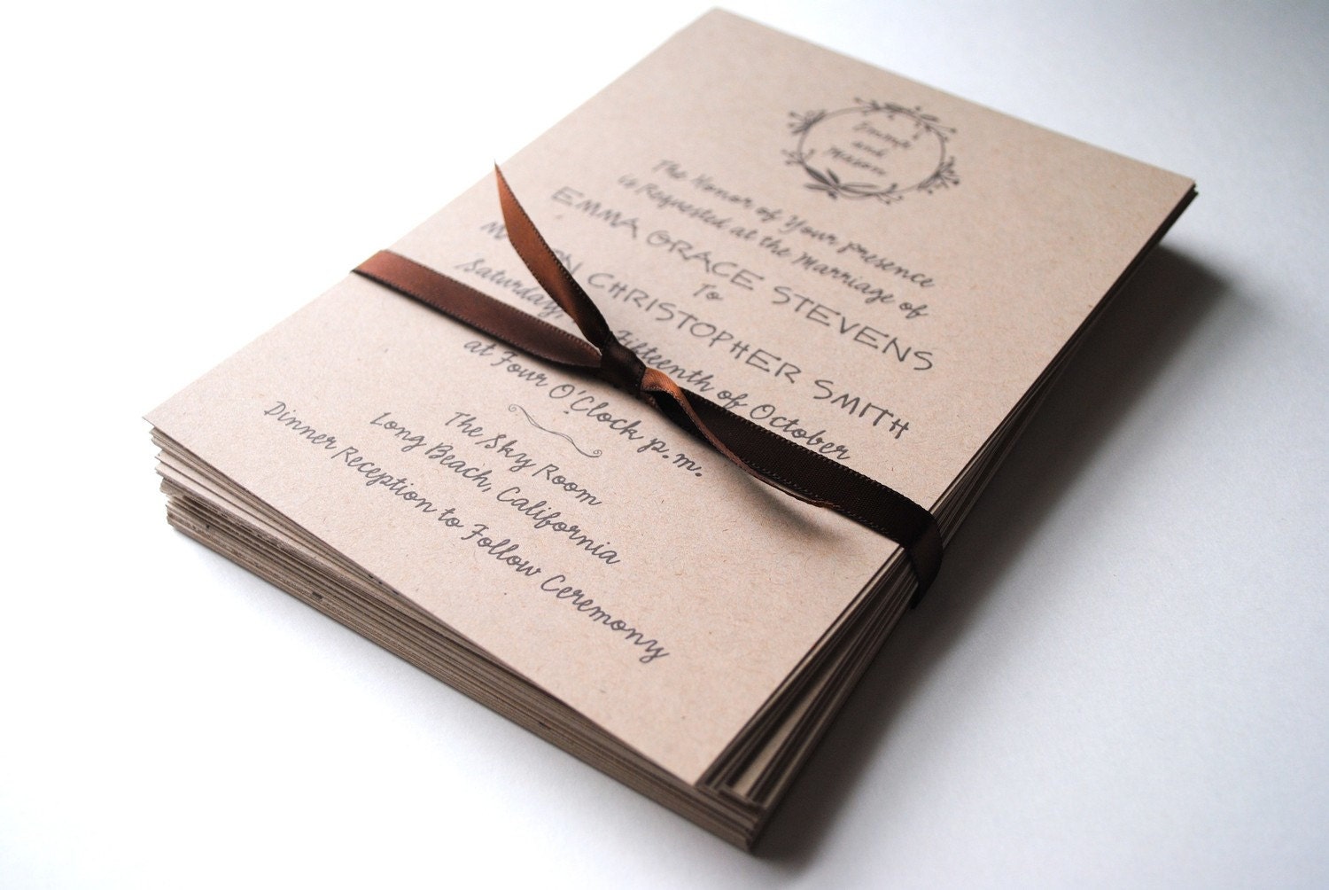 Wedding Invitations & RSVP Postcards: earthy and economical series (SAMPLE)