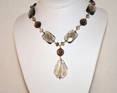 Smoky Quartz Necklace with Pendant by MixedMediaDesigns1