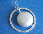Sterling Silver Necklace freshwater pearls and sterling silver ring bridesmaid gift wedding jewelry