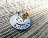 Sweet Baby Feet Handstamped Necklace