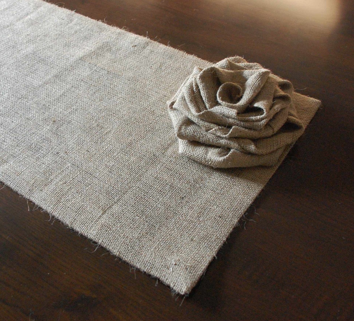 Burlap flower runner