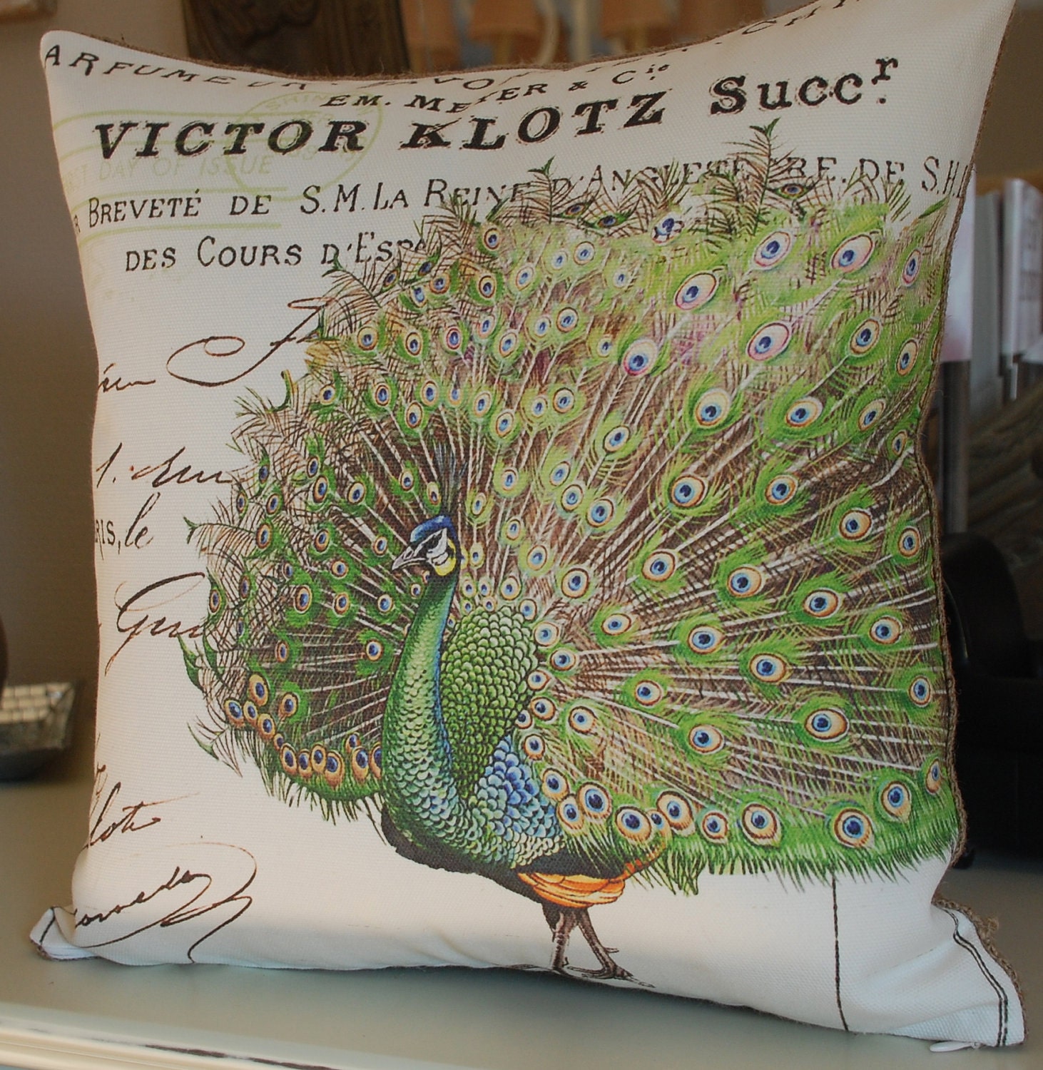 Peacocks Pillow cover