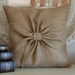 Burlap bow pillow cover