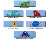 Hand Painted Handle - Children's Custom Hand Painted Cute Little Monster Creature Cabinet or Drawer Handle Pulls for Kids in ANY Size