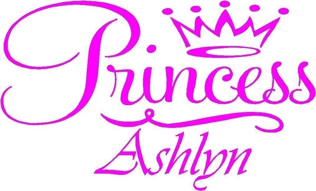 PRINCESS with Crown PERSONALIZE it Vinyl Wall Decal Sticker