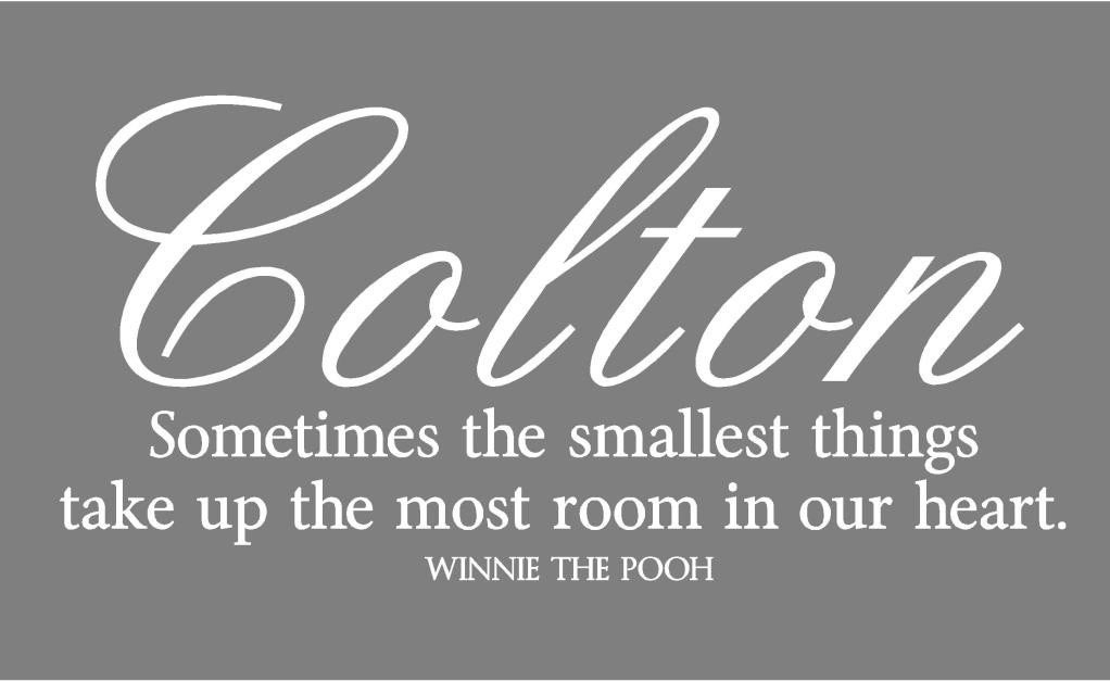 PERSONALIZED Name Baby Sometimes the smallest things 32x12 Vinyl Wall Lettering Words Quotes Decals Art Custom