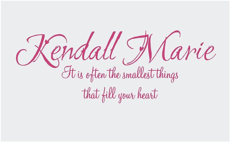 PERSONALIZED Name it's the smallest things in your heart 36x13 Vinyl Wall Decal Decor Wall Lettering Words Quotes Decals Art Custom