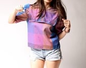 vintage 1970s top / 70s plaid top / Gemma Plaid Top
