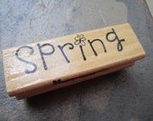 Spring-- NEW Wood Block  Rubber Stamp