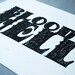 8x10 Linocut Print, Black and White Bloody Hell Block Print