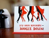 Boogie Down - Birthday Card with Dancing Silhouettes on 100% Recycled Paper