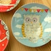 Owl Plate, Owl in the Clouds, Owl Art,
