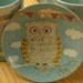 Owl Plate, Owl in the Clouds, Owl Art,