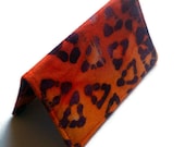 Card Wallet - Batik Leopard Orange and Purple - Girls night out, credit card, gift card holder