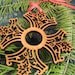 Christmas Cross - Wooden Cross Ornament made from Black Cherry Wood in a Chocolate Color Gift Box . Sustainable Harvest Hardwood