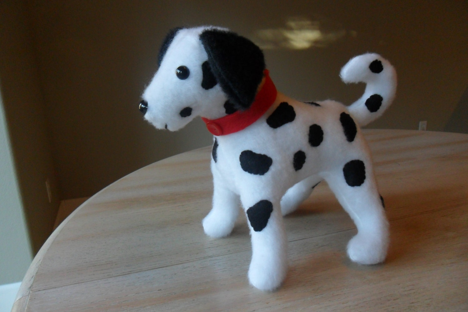 Dalmatian Dog Stuffed Animal with Red Collar