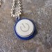 Power Up Color- Recycled MAC Power Button Necklace - Blue Enamel and Sterling Silver Plated Chain