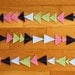 no. 14 geometric triangle wool felt bunting in fern, sky, navy, and rose (one of a kind)
