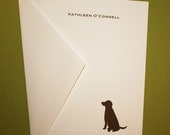 Chocolate Lab Personalized Stationery - Set of 10 flat paneled cards