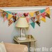 Mini pennant fabric banner - bunting in pink, turquoise, and yellow - LAST TWO AVAILABLE