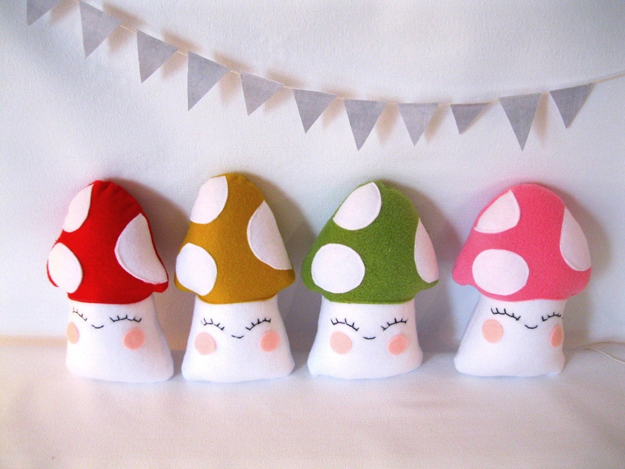 Woodland Mushroom Plushie - Stuffed Toy Mushroom in Green
