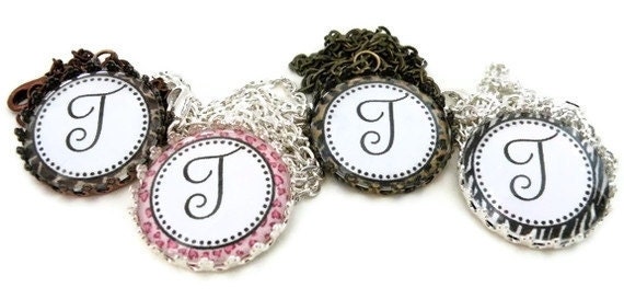 Pink Bottle Cap Necklace Crown Personalized Initial Kids Jewelry