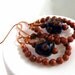 Blue and Brown Beaded Dangle Earrings Long Loop Sparkly Jewelry