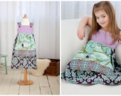 PRINTED PATTERN: Girls Charlotte Apron Dress - Original Printed Sewing Pattern - Size 6 Month through 8 Years