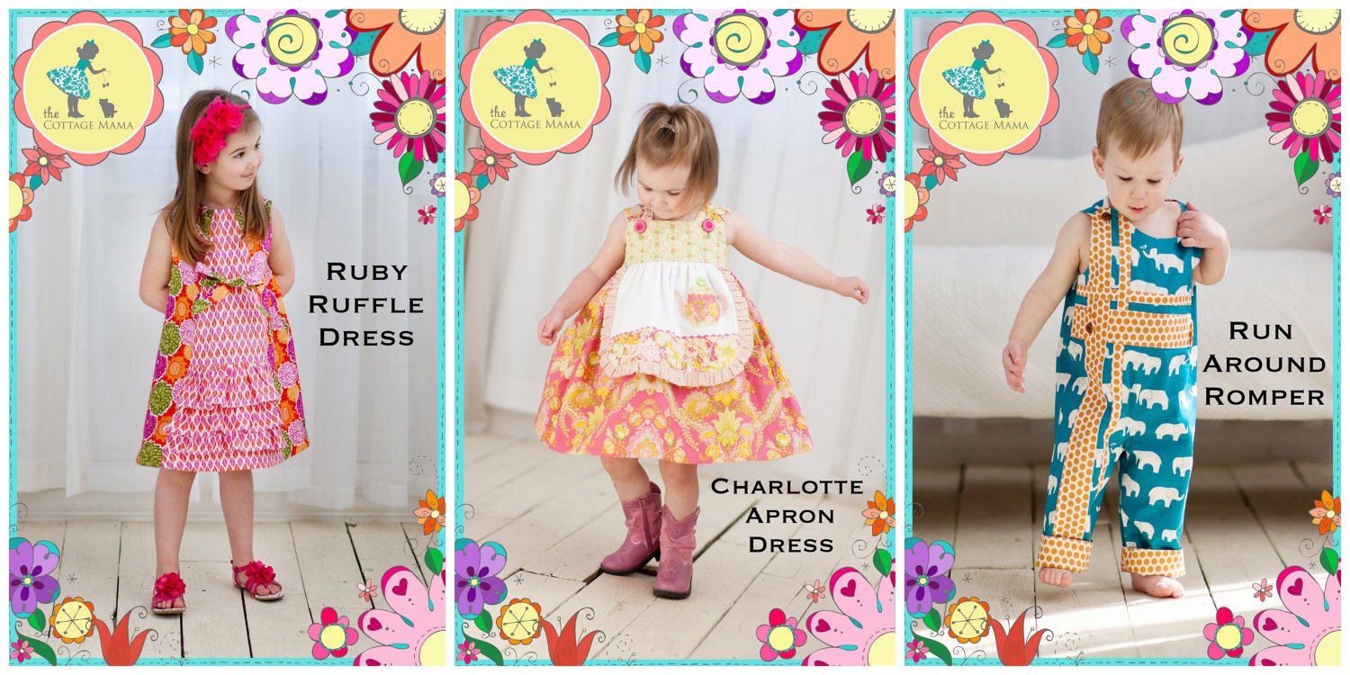 PRINTED PAPER Three Pattern Bundle - Original Paper Printed Sewing Patterns by The Cottage Mama