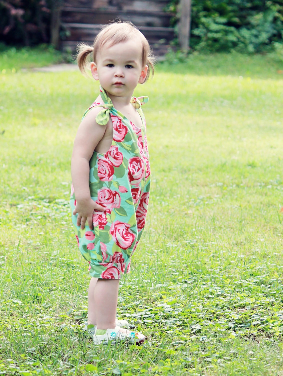 Shortcake Reversible Romper and Dress - Original Paper Printed Sewing Pattern - Size 6 Month through 6 Years