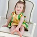 Girls Green Floral Retro Mod Shift Dress, Size 3T In Stock and Ready to Ship by The Cottage Mama