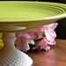 Cake Stand Cupcake Stand Dessert Pedestal Chartreuse And Milk Glass  By E. Isabella Designs. As Featured In Martha Stewart Weddings.