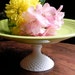 Cake Stand Cupcake Stand Dessert Pedestal Chartreuse And Milk Glass  By E. Isabella Designs. As Featured In Martha Stewart Weddings.