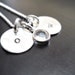 Hand Stamped Initial Necklace, Sterling Silver, Swarovski Crystal