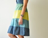 Aster.... Green Tone Cotton Dress