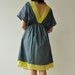 Butter Fly II ...Dark Green Cotton Dress