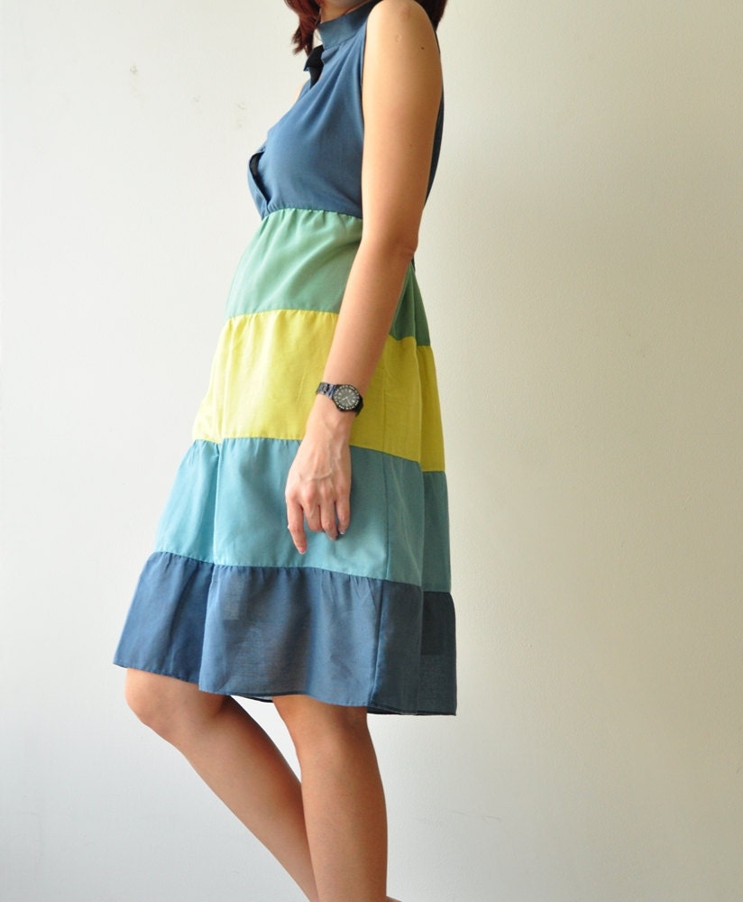 Aster.... Green Tone Cotton Dress