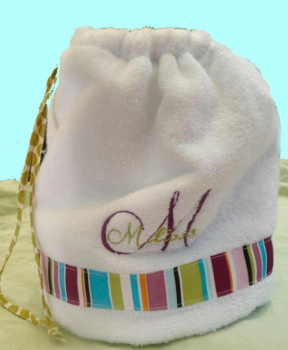Beach Bag, Vinyl lined Terry Cloth bags are a great way to carry your wet bathing suits keeping everything else dry