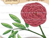 Cottage Rose Clip Art and Word Art Printable Clipart Shabby Chic Pink Roses Digital Stamp Mothers Day Sentiments - INSTANT DOWNLOAD - CA8004