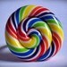 Rainbow Swirl Lollipop Polymer Clay Ring