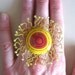 Resin and Metal Sun Ring with Glass Beads - Statement Ring - SUNBLAZE 1