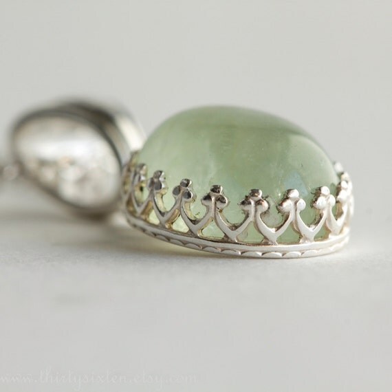 Prehnite Necklace in sterling silver