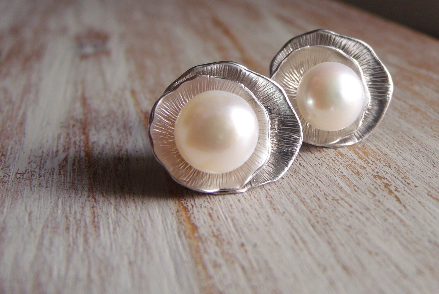 Pearl Leaf Earrings
