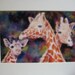 Giraffes Watercolor 8 x 11 Print matted Africa zoo giraffe Decorative art animals orange whimsy jewel tone