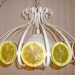 70s Hanging Swag Lamp Shabby Chic Tole Ware Rare Lemon n Orange Slices