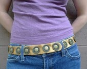 meerwiibli super snap belt gold and olive medium to large FREE SHIPPING