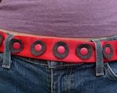 meerwiibli super snap belt red and charcoal gray medium to large FREE SHIPPING